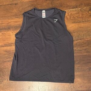 Men’s size XL Gym Shark workout tank top in very dark gray color.